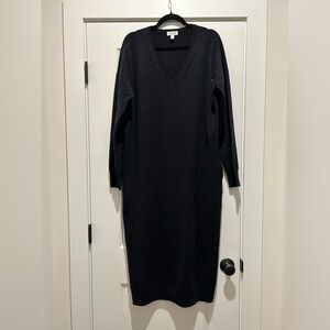 Nordstrom V-Neck Long Sleeve Wool & Cashmere Sweater Dress Sz Large